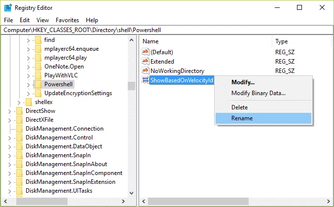 Gantikan PowerShell dengan Command Prompt dalam Menu Konteks dalam Windows 10