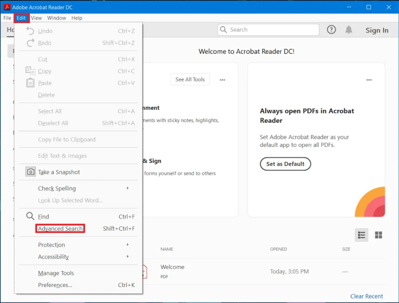 複数のPDFファイル内のテキストを検索する