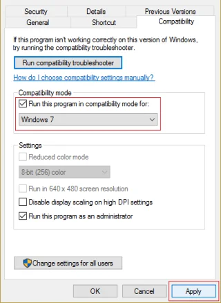 Windows10のアプリの互換モードを変更する