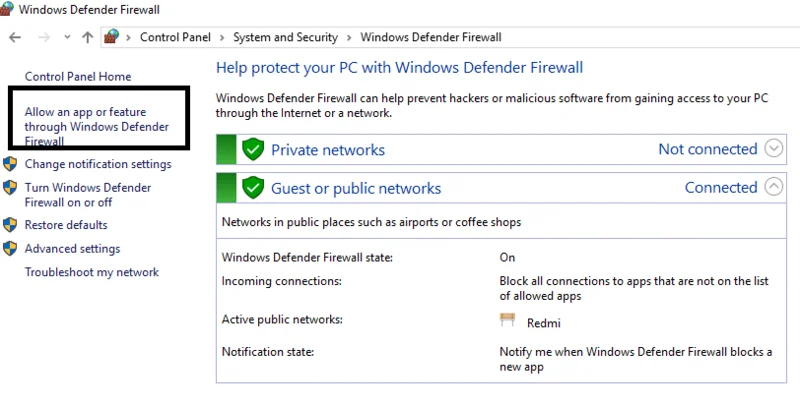 إصلاح مشكلات جدار حماية Windows في نظام التشغيل Windows 10
