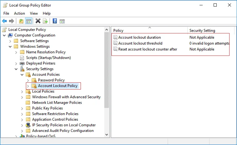 Beperk het aantal mislukte inlogpogingen in Windows 10