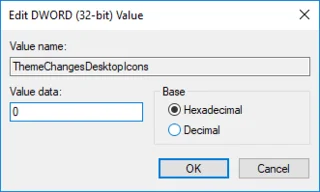 اسمح أو امنع سمات Windows 10 لتغيير رموز سطح المكتب