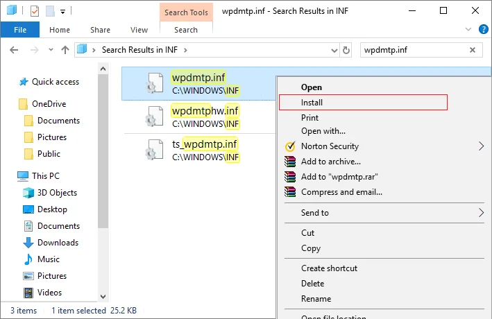 Installatie van MTP USB-apparaatstuurprogramma mislukt