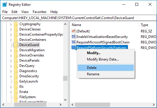تمكين أو تعطيل حارس الاعتماد في نظام التشغيل Windows 10