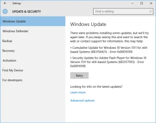 [OPGELOST] Windows Update-fout 0x80010108
