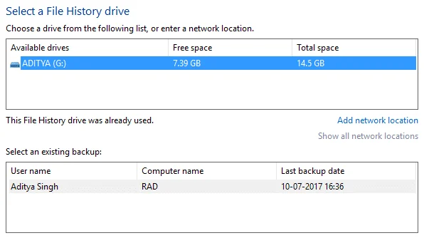 修正Windows10でのドライブの再接続警告