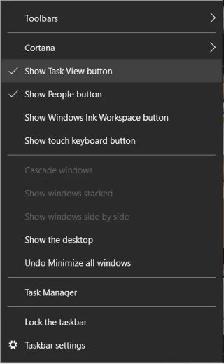 Schakel de knop Taakweergave uit in Windows 10
