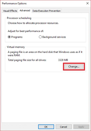 إدارة الذاكرة الافتراضية (ملف ترحيل الصفحات) في نظام التشغيل Windows 10