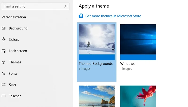 Thema, vergrendelscherm en achtergrond wijzigen in Windows 10