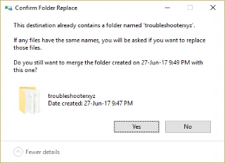 在 Windows 10 中顯示或隱藏文件夾合併衝突
