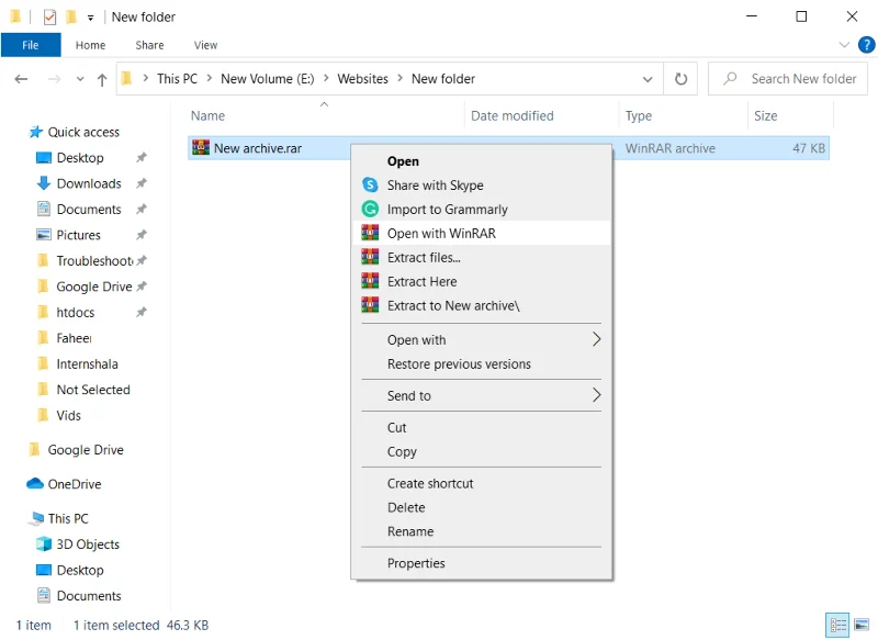 Bagaimana untuk membuka Fail RAR dalam Windows 10