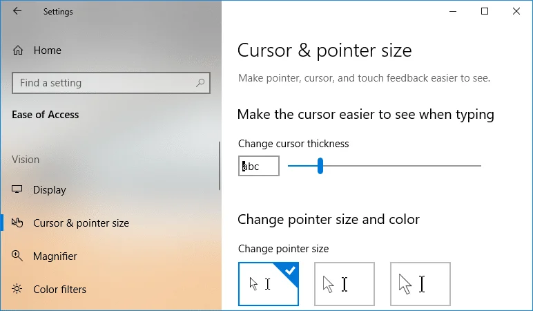 3 طرق لتغيير ثخانة المؤشر في نظام التشغيل Windows 10