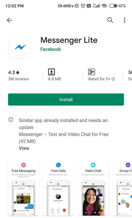 Arreglar No se pueden enviar fotos en Facebook Messenger