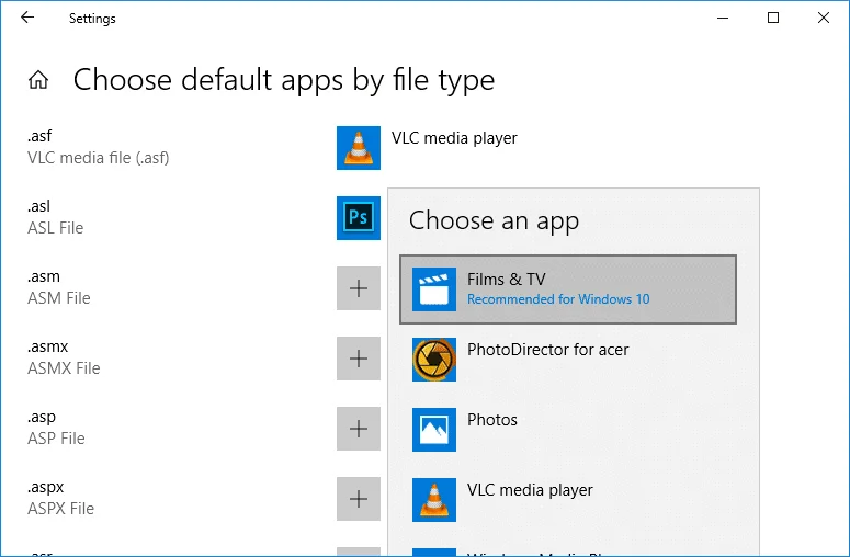 Windows10でデフォルトのプログラムを変更する方法