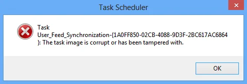 Fix De taakafbeelding is beschadigd of er is mee geknoeid