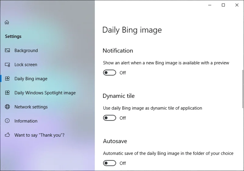 Windows10で毎日のBing画像を壁紙として設定する
