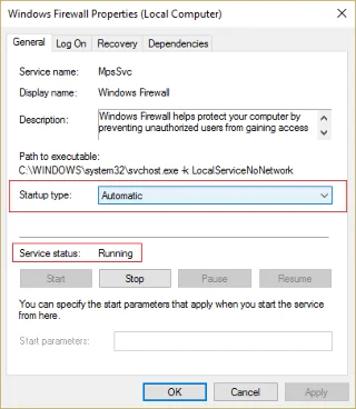 Fix Windows Firewall kan sommige instellingen niet wijzigen Fout 0x80070424