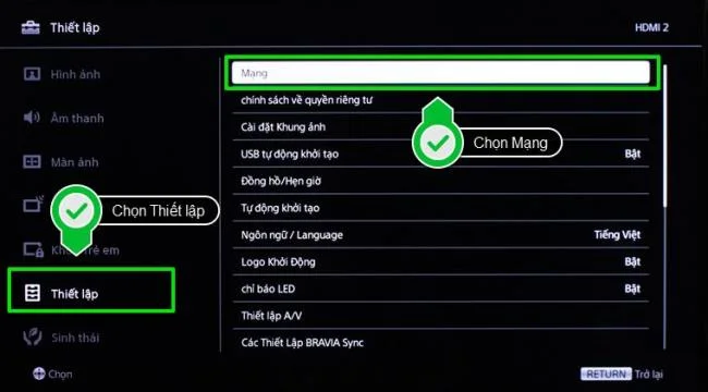 Come configurare IP e DNS di rete per Sony Internet TV