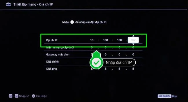 Come configurare IP e DNS di rete per Sony Internet TV
