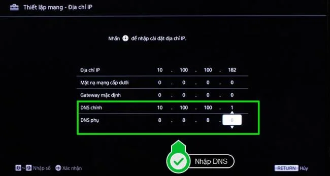 Come configurare IP e DNS di rete per Sony Internet TV