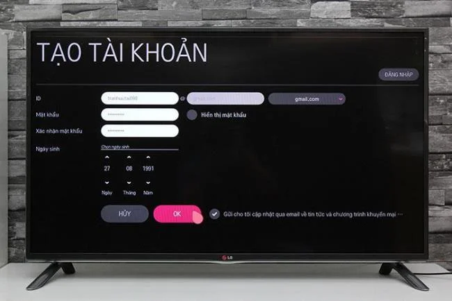 نحوه ایجاد حساب تلویزیون LG