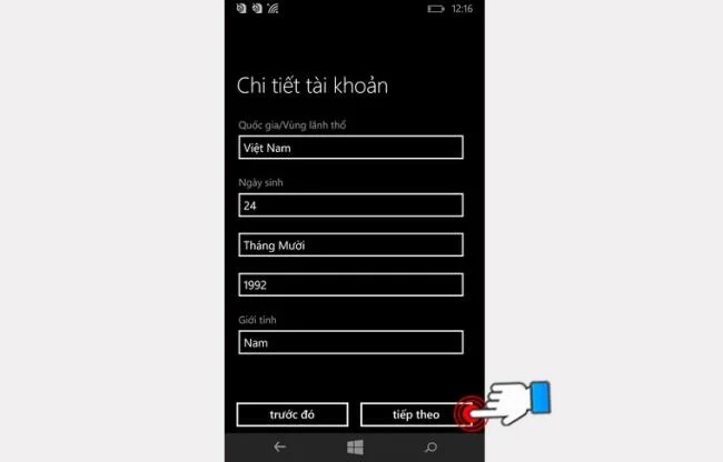 Instructions for creating a Windows Phone account