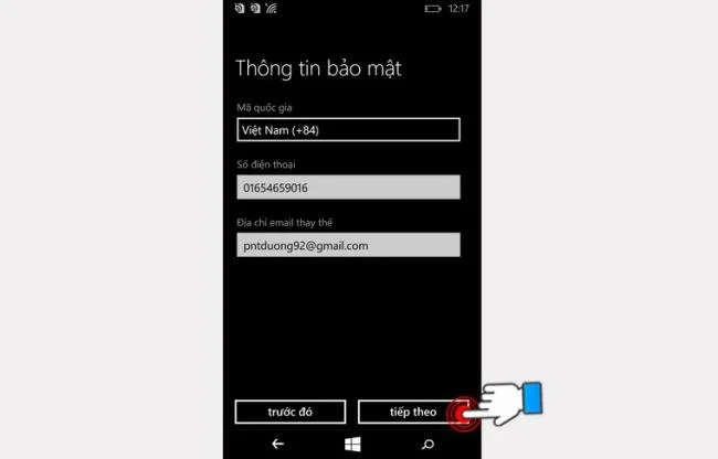 Instructions for creating a Windows Phone account