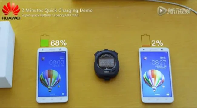 How much battery percentage do you get with just 5 minutes of charging?