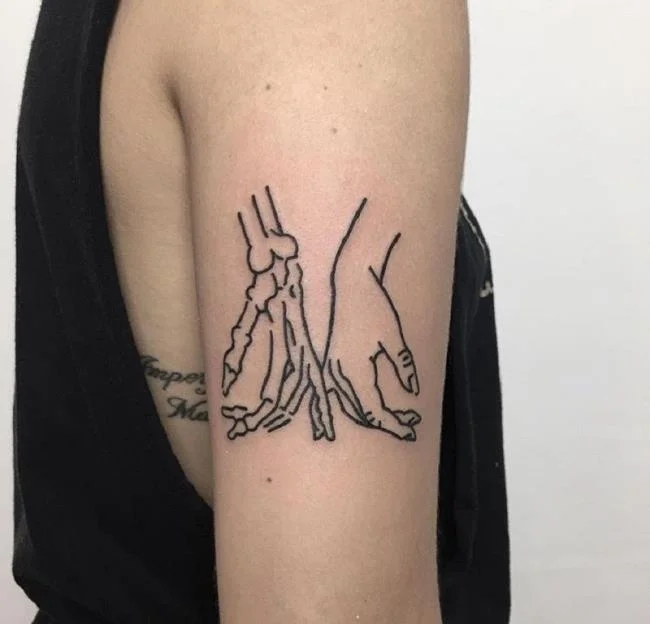 Colección de patrones de tatuajes que expresan soledad.