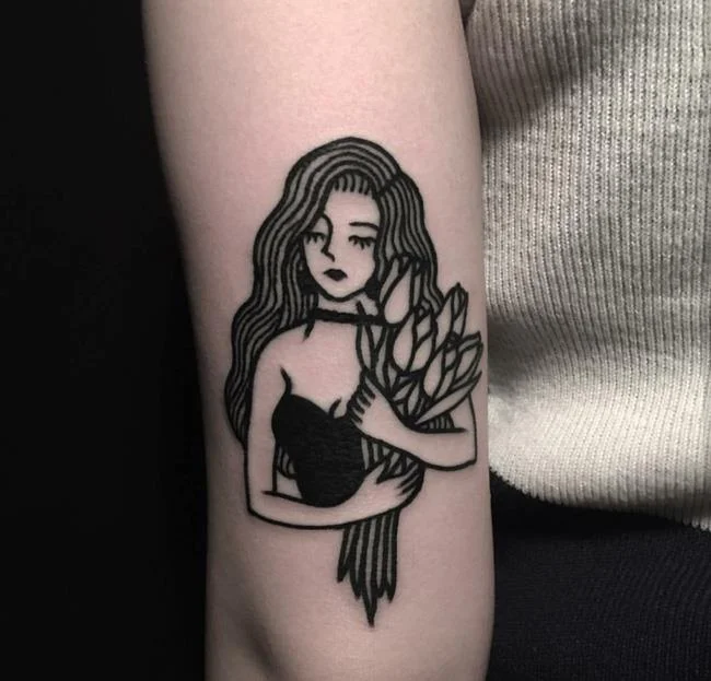 Colección de patrones de tatuajes que expresan soledad.