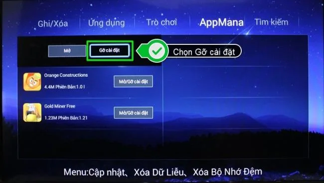 نحوه حذف برنامه ها در Smart TV Skyworth