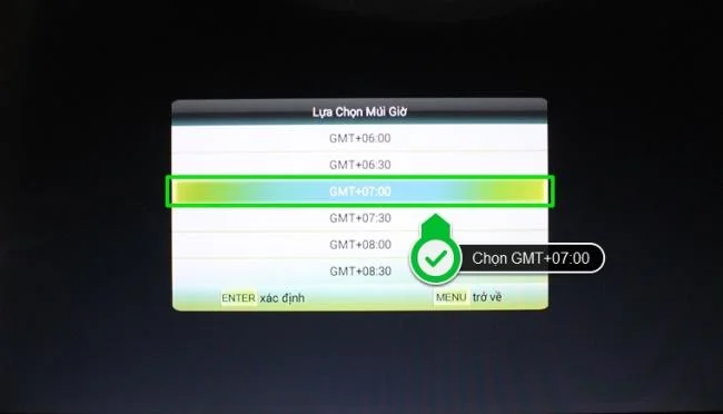 Select GMT + 07:00