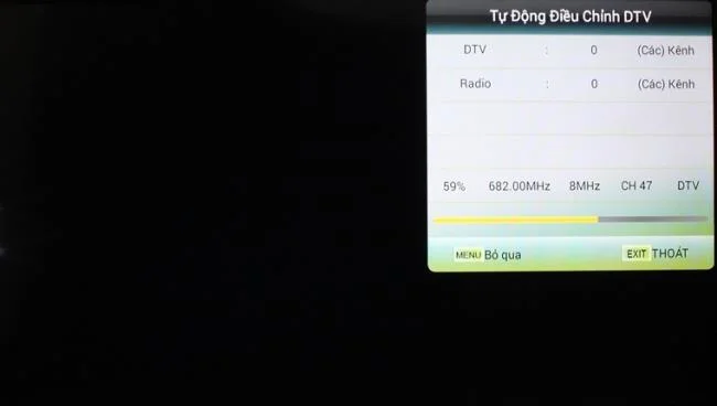 Tuning channels in progress