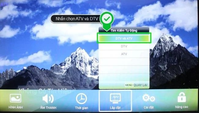 Click to select ATV and DTV