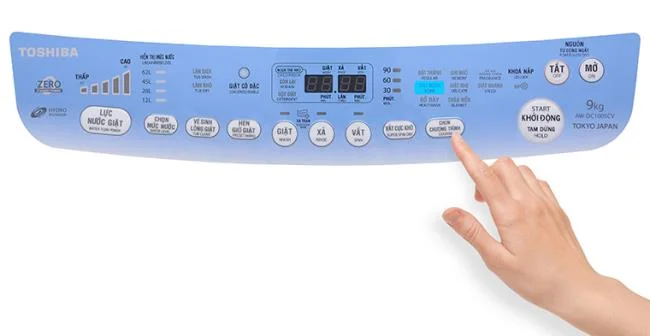 نحوه استفاده از صفحه کنترل ماشین لباسشویی توشیبا AW-DC1005CV 9 کیلوگرمی