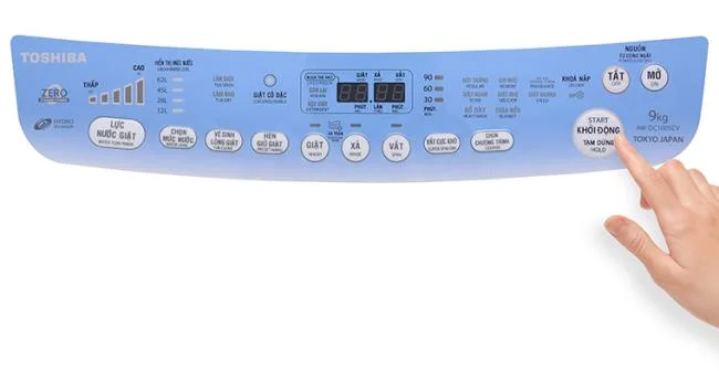 نحوه استفاده از صفحه کنترل ماشین لباسشویی توشیبا AW-DC1005CV 9 کیلوگرمی