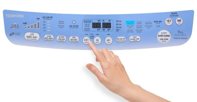 نحوه استفاده از صفحه کنترل ماشین لباسشویی توشیبا AW-DC1005CV 9 کیلوگرمی