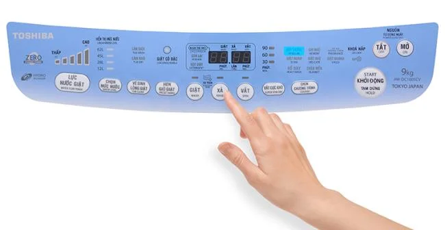 نحوه استفاده از صفحه کنترل ماشین لباسشویی توشیبا AW-DC1005CV 9 کیلوگرمی