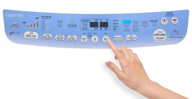 نحوه استفاده از صفحه کنترل ماشین لباسشویی توشیبا AW-DC1005CV 9 کیلوگرمی