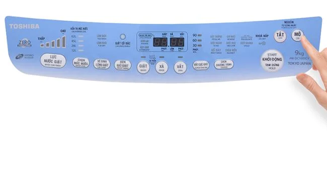 نحوه استفاده از صفحه کنترل ماشین لباسشویی توشیبا AW-DC1005CV 9 کیلوگرمی