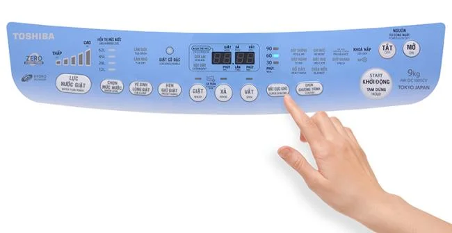نحوه استفاده از صفحه کنترل ماشین لباسشویی توشیبا AW-DC1005CV 9 کیلوگرمی