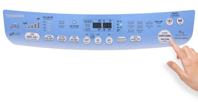 نحوه استفاده از صفحه کنترل ماشین لباسشویی توشیبا AW-DC1005CV 9 کیلوگرمی
