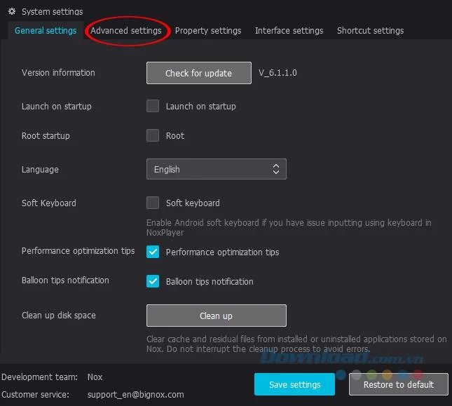 Advanced Settings