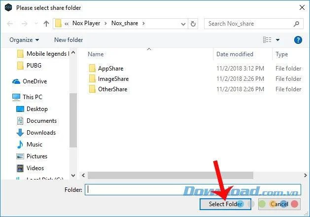 Confirm new folder