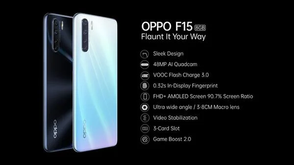 Lancering van Oppo F15 - een goedkope smartphone met een 48-megapixelcamera