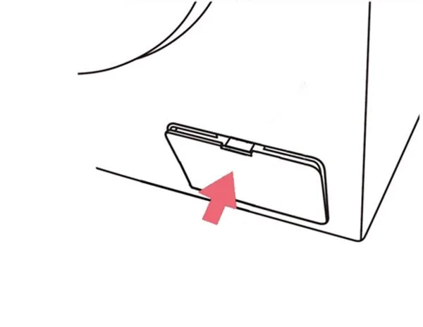 水の詰まりを避けるためにSamsung洗濯機の残留フィルターを掃除する方法の説明