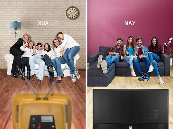 古いテレビの違い-テクノロジーの大きな一歩