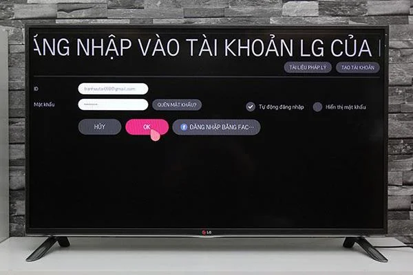 Instructions on how to create a personal account on smart TV LG
