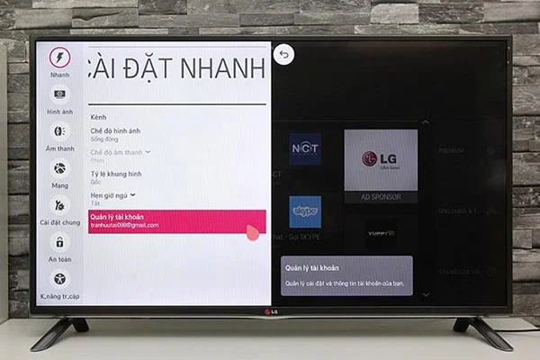 Instructions on how to create a personal account on smart TV LG