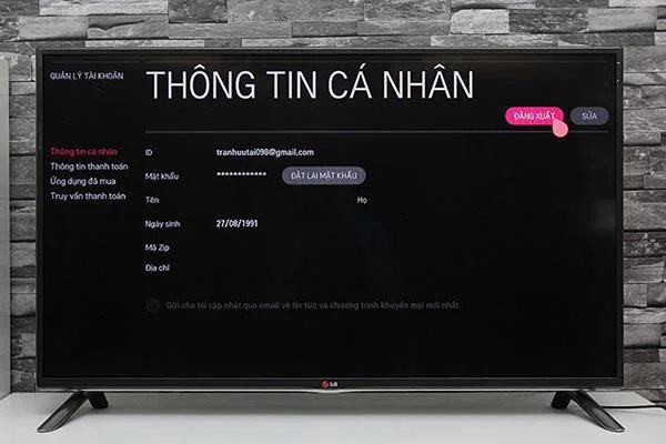Instructions on how to create a personal account on smart TV LG